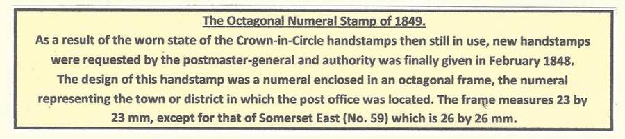 Cape: 1853 (16 April) wrapper from Paarl with number 12.  See below.