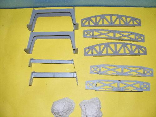Job Lot HO Bridge Piers and Railings.