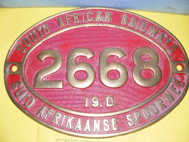 SAR/ SAS 19 D Locomotive Number plate.