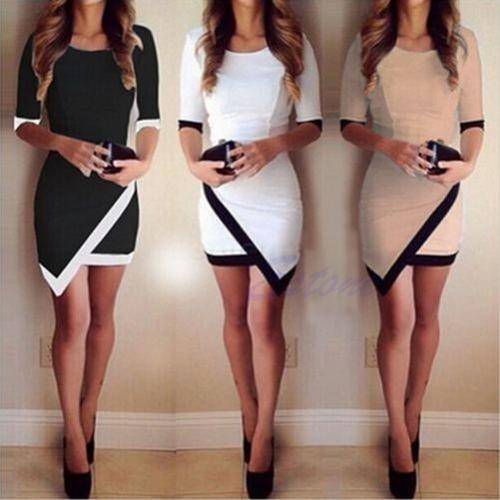 Sexy Women Ladies Bandage Bodycon Asymmetric Evening Party Cocktail Mini Dress