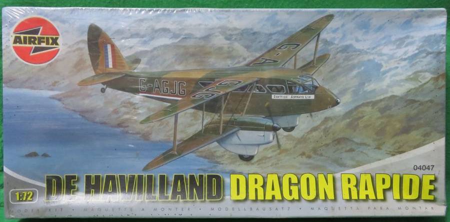 **AIRFIX**MODEL KIT**DE HAVILLAND - DRAGON RAPIDE**LENGTH +-20.3CM**1/72**VINTAGE**BOX SEALED**