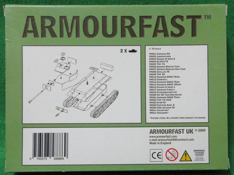 **Armourfast**Model kit**2 (two) x Cromwell Tanks**1/72**Vintage**
