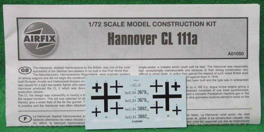 **Airfix**Model kit**Hannover CL.111a**Vintage**1/72**