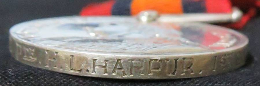 **RESERVED FOR ErrSrr1617**Boer War & WWI Medal set**Issued to H.L. Harpur**With 3 spare ribbons**