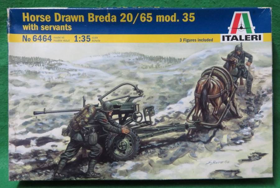 **Italeri**Model kit**Horse Drawn Breda 20/65 mod. 35**Vintage**1/35**With 3 figures**