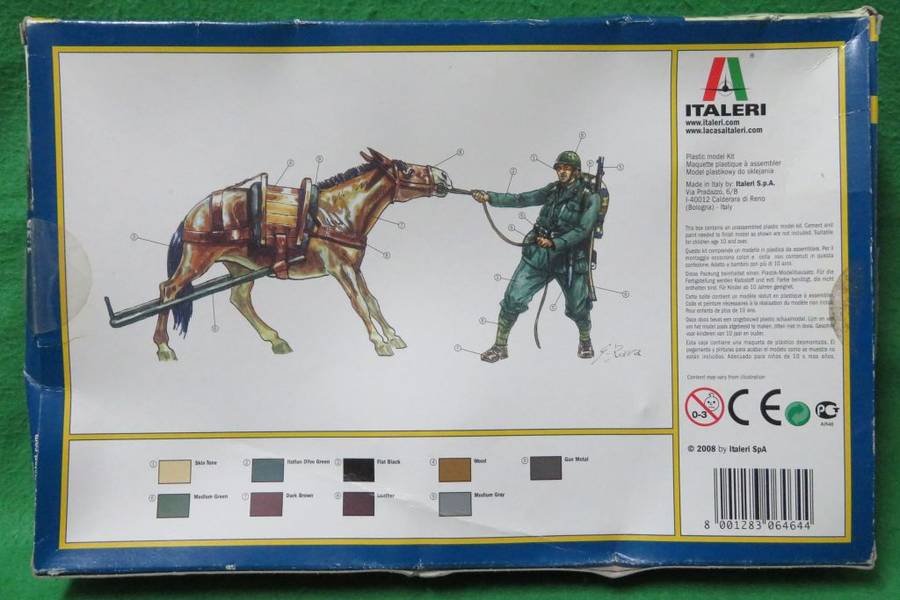 **Italeri**Model kit**Horse Drawn Breda 20/65 mod. 35**Vintage**1/35**With 3 figures**