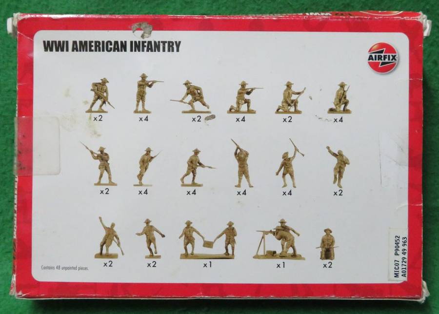 **Airfix**Model kit**WWI - American Infantry (48 Parts)**Vintage**Scale 1/72**