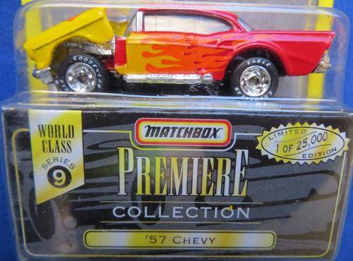 **RARE**1957 CHEVY**MATCHBOX PREMIERE**LIMITED EDITION 25000**1996 CARDED WITH BOX**