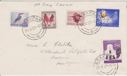 **RSA**2 X FDC - MARKED AS 1ST DAY COVERS**31/05/1961**