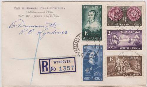 **SA**VAN RIEBEECK**TERCENTENARY OF LANDING**DATED 14/03/1952