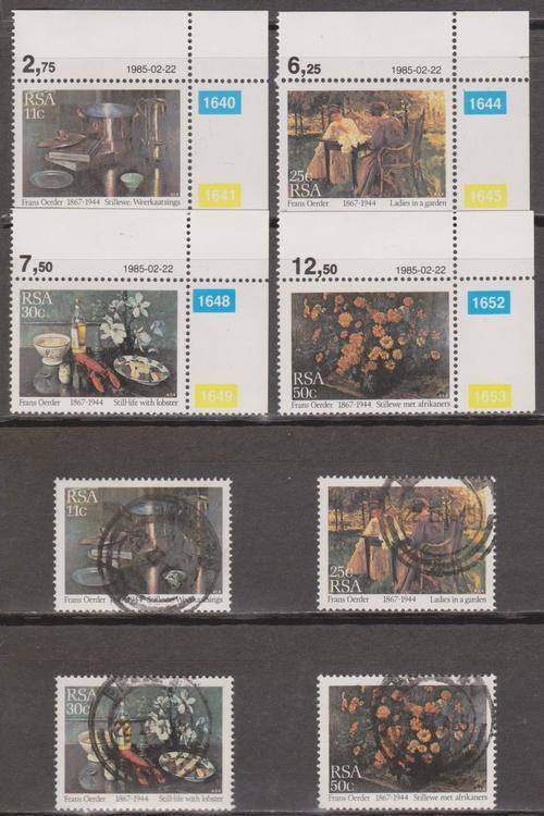 **RSA**PAINTINGS - FRANS DAVID OERDER**MAXI CARDS + MINT + CTO SET OF STAMPS**