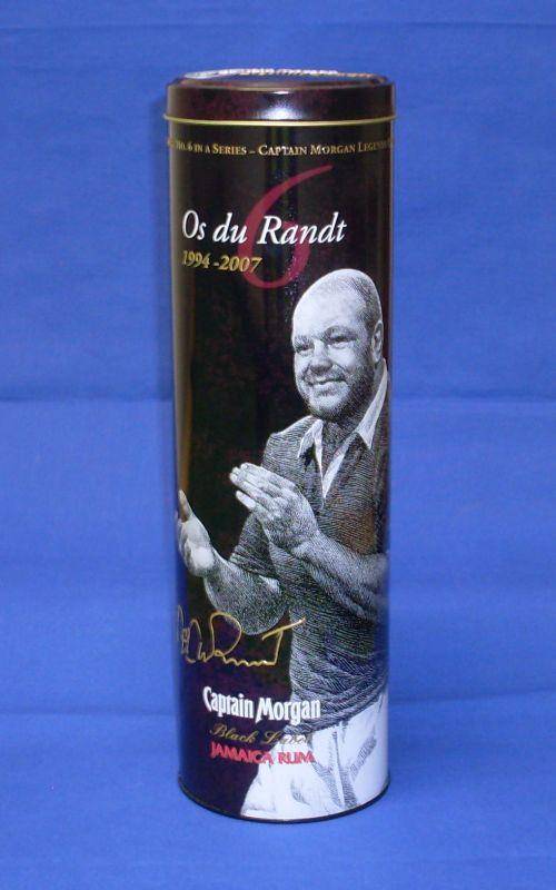 ***OS DU RANDT***CAPTAIN MORGAN LEGENDS TIN***WITH PLAYER SPECS***LIMITED EDITION***FOR COLLECTORS**