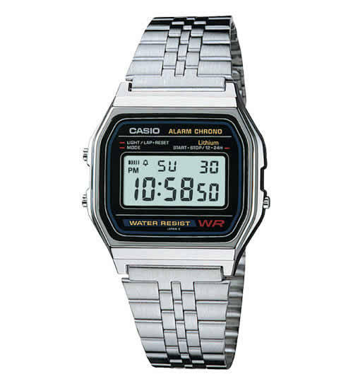 Casio Digital Alarm Metal Band Vintage A-158WA