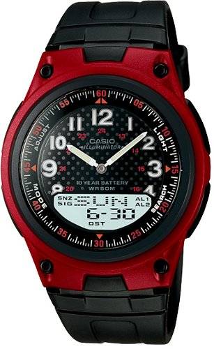 Casio Men's World Time Ana-Digi Data Bank 10-Year-Battery Watch AW-80-4B