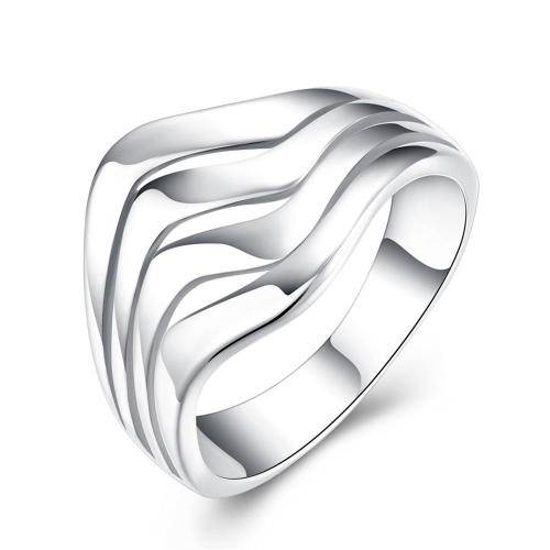 New 925 Sterling silver Filled Ladies chunky wave design ring