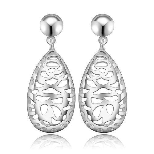 New 925 Sterling Silver filled Ladies filigree design drop earrings