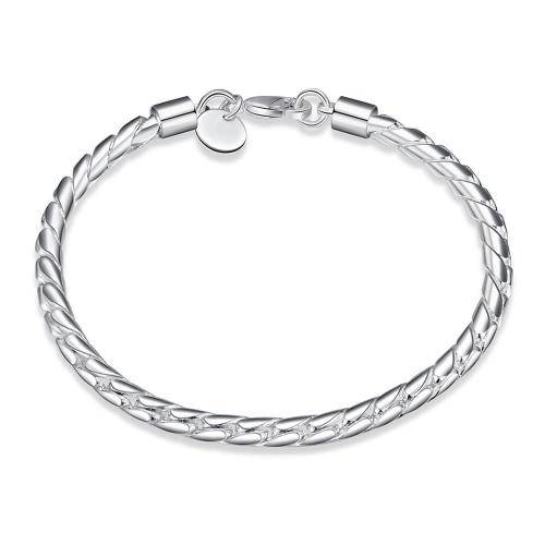 New 925 sterling silver filled Ladies plain design Twist bracelet