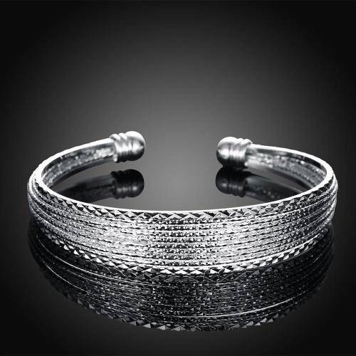 New 925 Sterling silver filled Multi Linked detailed cuff bangle