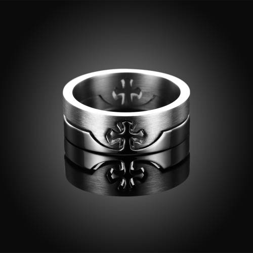 New titanium steel, Interlinked Cross Ring , size US 9