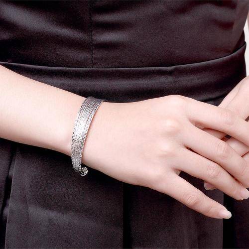 New 925 Sterling silver filled Multi Linked detailed cuff bangle