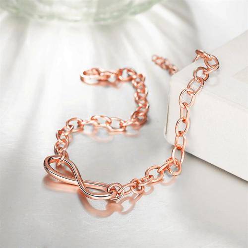 18K RGP ladies Infinity style bracelet with crystal detail