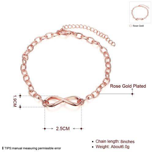 18K RGP ladies Infinity style bracelet with crystal detail