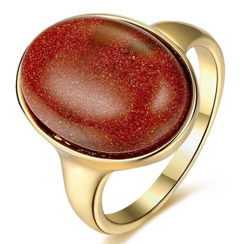 18K RGP in yellow gold, Ladies Chunky Sandstone ring