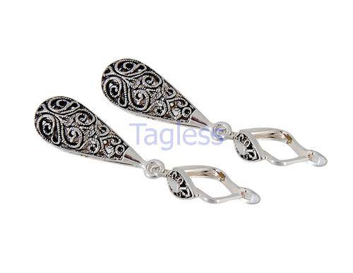 *Gorgeous* Teardrop shape White gold RGP 18k earrings