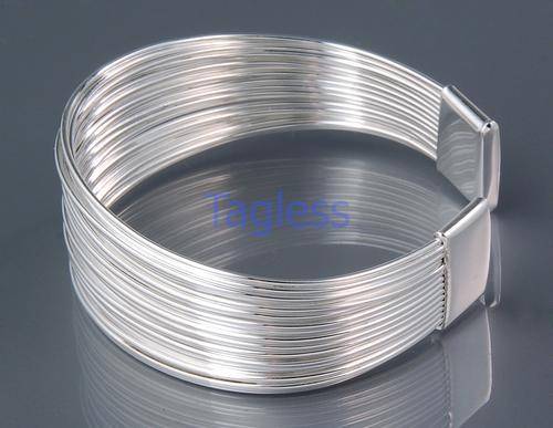 *Beautiful* 925 Stamped Sterling Silver Rippled Surface Bracelet