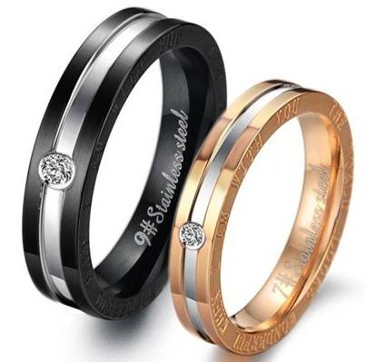 *R350* Local stock,New 316L stainless steel Couples ring, The world is wonderful when i am with you.