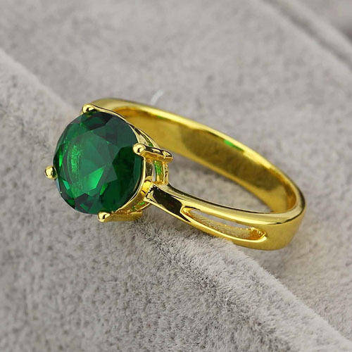 *R350* Local stock, New 18K RGP Green Austrian crystal ring