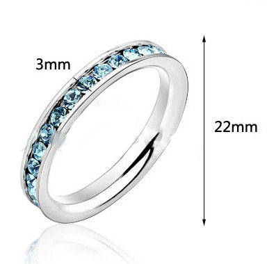 *R350* Local stock, New stainless ladies channel set blue crystal ring