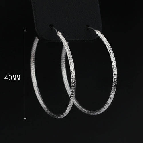 Local stock, Stamped Genuine 925 solid sterling silver Ladies 40mm Hoop earrings with fine detail