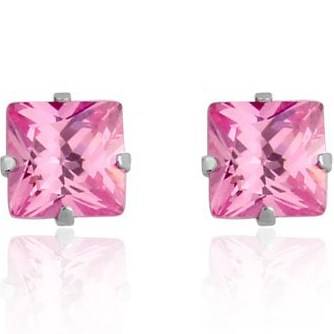 CRAZY 2for1 sale. 6mm Pink studs in genuine stainles steeeivl bid now and receive a white pair FREE