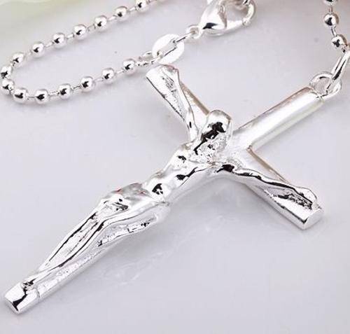 *R350* Local stock, New 925 Sterling silver stamped Cross with christ pendant, with FREE CHAIN