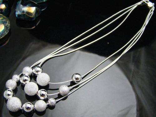 Local stock, New 925 Sterling silver filled stamped Ball 3 layered Necklace. Absolutely stunning
