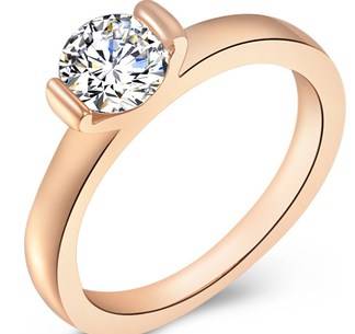 New 18K RGP in rose gold with AAA quality 1ct Swiss Zircon ladies Engagement style ring