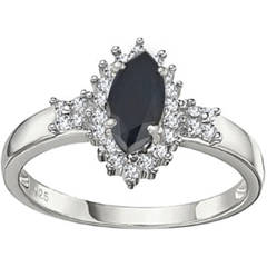 Exquisite 0.63cts Genuine Sapphire and Diamond Ring set in Genuine stamped 925 Sterling Silver