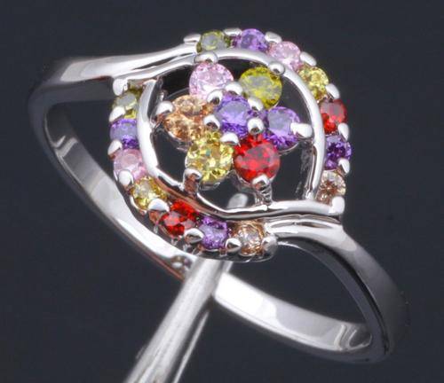 *LOCAL STOCK* 925 sterling silver filled Ladies Multi gemstone ring, amethyst, garnet, topaz +more