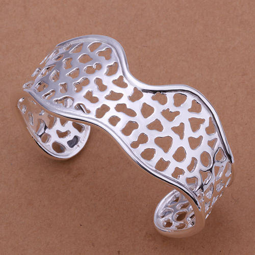 *Local Stock* New 925 Sterling silver filled Stunning detailed 25mm wide ladies adjustable bangle