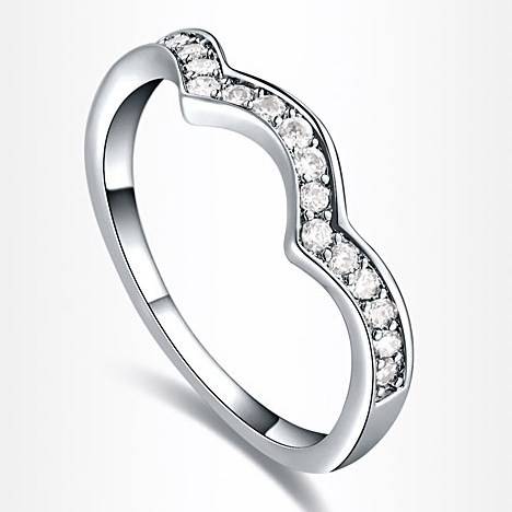 New 18K RGP white gold ladies high quality crystal engagement ring. Dont miss out