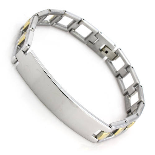 *R650* New Mens 12mm wide 18K RGP Genuine stamped stainless steel bracelet