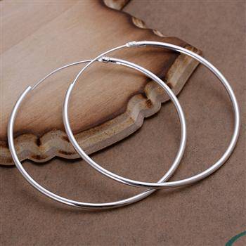 Local stock, New 925 Sterling silver filled stamped 45mm hoop earrings