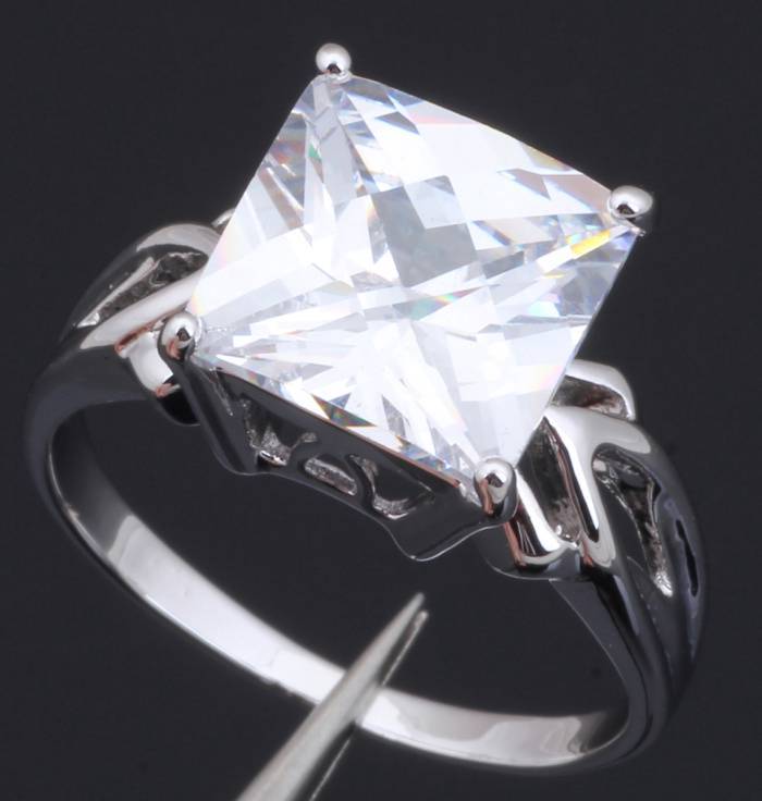 Local Stock, 18K RGP 5ct Zircon crystal gemstone engagement style Designer ring