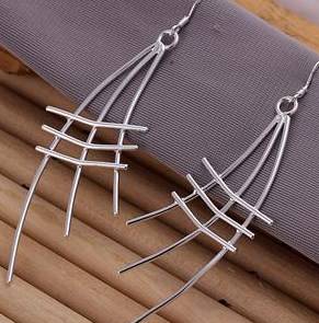 *Local Stock* New 925 sterling silver filled Stamped Crossover Stylish ladies Earrings