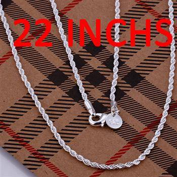 New 925 sterling silver stamped filled twist style Necklace