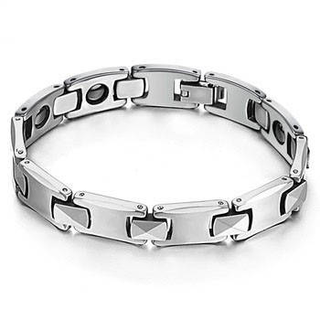 New Men's Genuine Tungsten Carbide bracelet with brazilian hematite, Anti scratch and Tarnish
