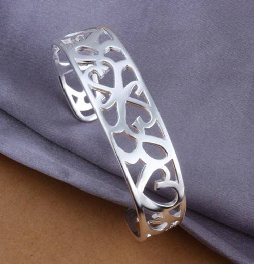 New 925 sterling silver filled Filigree style cuff bangle, option for matching ring