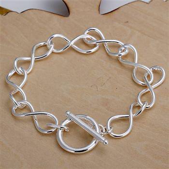 New 925 sterling silver filled Linked eternity knot charm style bracelet