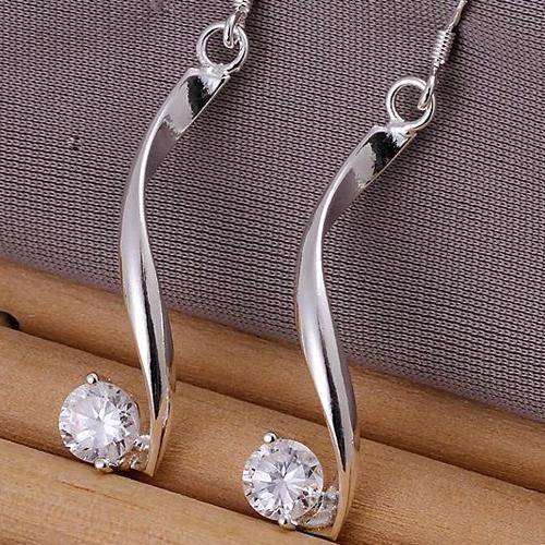 New 925 sterling silver filled twist earrings with Genuine Austrian crystals